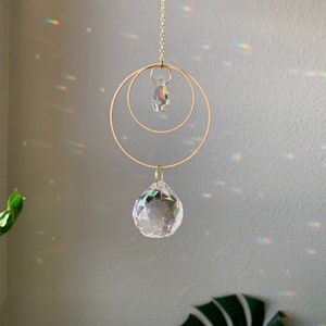 Suncatcher #2 - Rainbow Maker, Dopamine Decor, Crystal Prism Sun Catcher, Light Catcher, Feng Shui Decor, Hanging Crystal Suncatcher